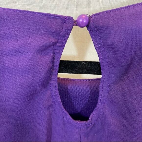 Ladies ASA Fashions Brand Purple Off Cold Shoulder Mini Shift Dress Size 2XL - Picture 9 of 12